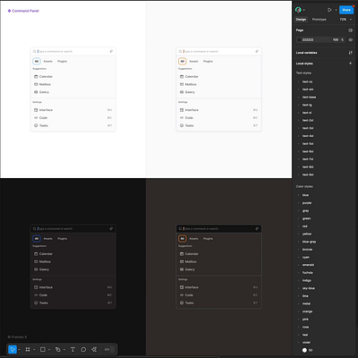 Testing the new Command Menu component in Figma branding design design system figma interface ui ui kit ux