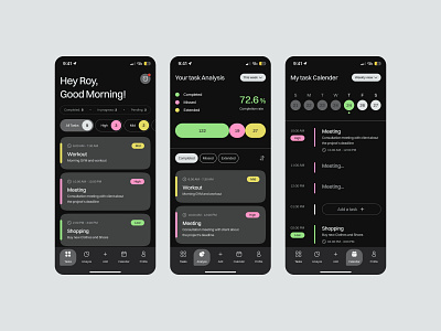 Task Management app - UI design app app design figma mobile mobile app ui ui design ux