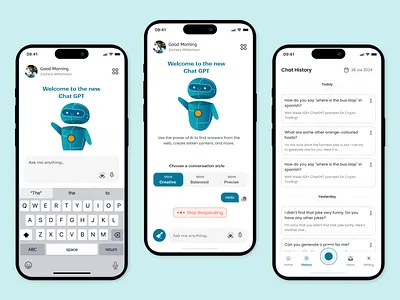 AI Chatbot ai app bot branding chat design development gpt mobila mobile design service page ui ux