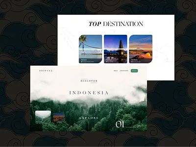 Landing Page TripVel (Trip and Travel) - Tourism Website animation bali desain design destination explore graphic design indonesia landing landingpage nature page tourism travel trip ui ux webdesain webdesign website