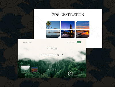 Landing Page TripVel (Trip and Travel) - Tourism Website animation bali desain design destination explore graphic design indonesia landing landingpage nature page tourism travel trip ui ux webdesain webdesign website