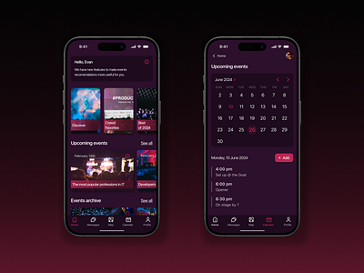 Event Tracking App Design for iOS app calendar design event ios mobile design typography ui ux