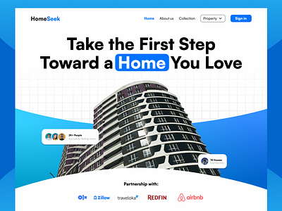 HomeSeek - Property Web Ui Design airbnb apartement design home property traveloka ui ui design web web design website