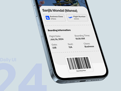 Boarding Pass (Daily UI 24) daily ui design ui ux