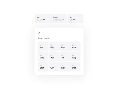 Simple Month modal calendar ui