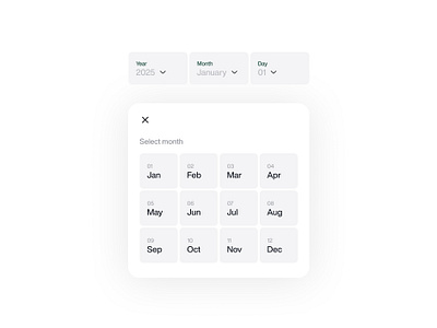 Simple Month modal calendar ui