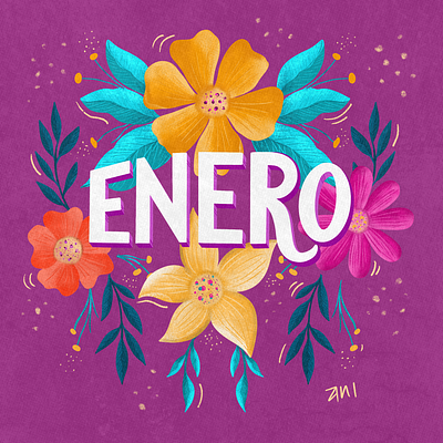 Enero graphic design ilustration lettering