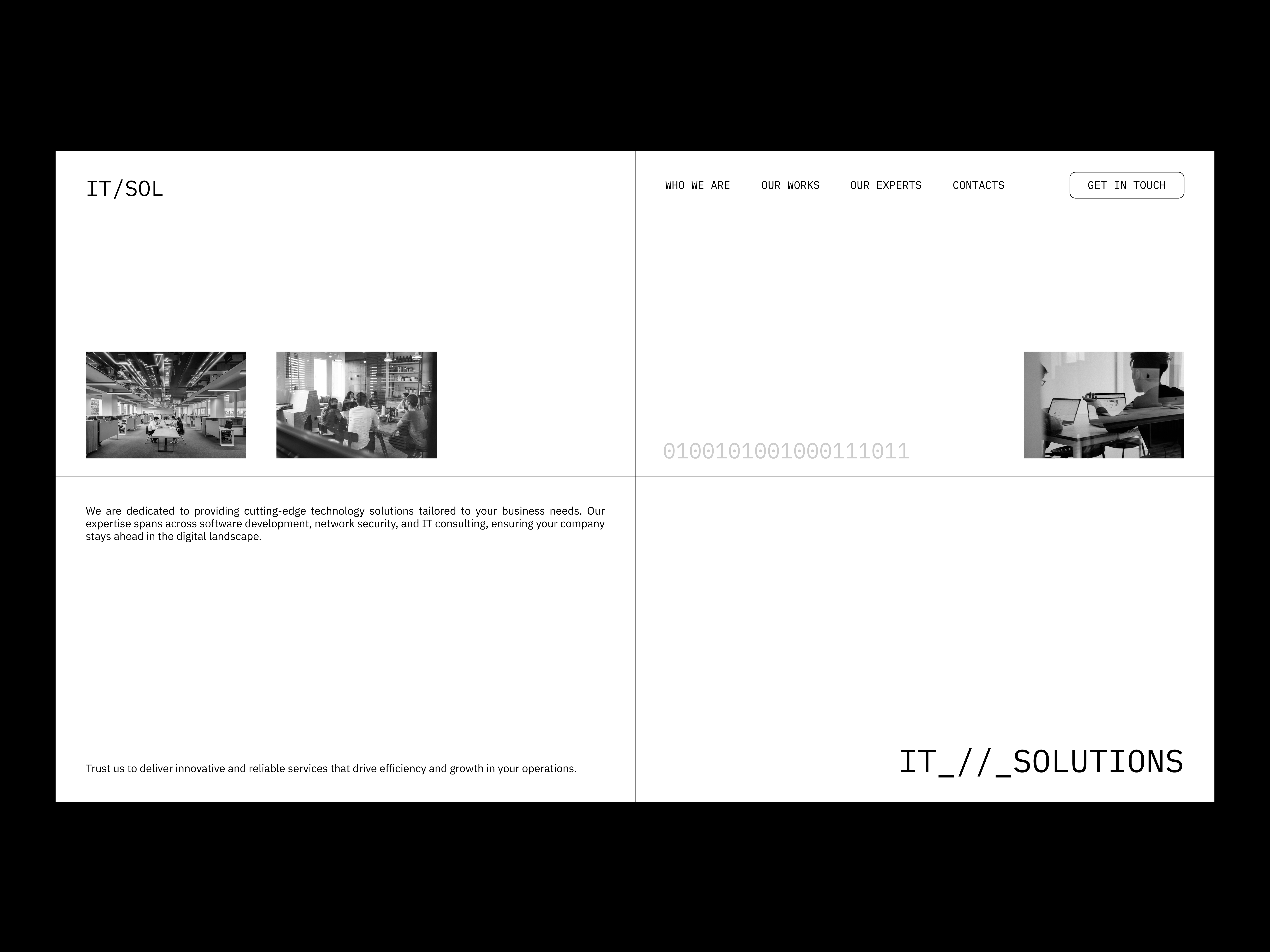 IT/SOL - Landing page design minimal typography ui ux uxresearch web design website