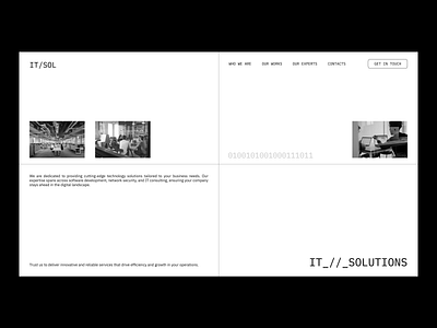 IT/SOL - Landing page design minimal typography ui ux uxresearch web design website