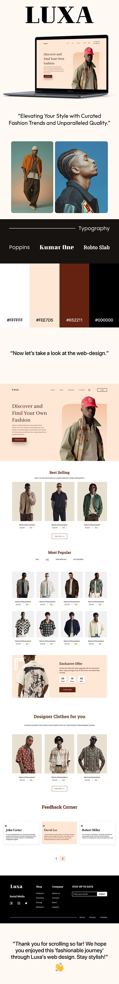 Fashion Website Design ui