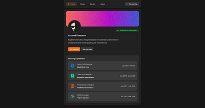 Minimalist Portfolio Concept darkmode portfolio