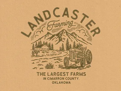 Landcaster artwork badge badge design branding clothing design farming graphic design illustration merchandise outdoor project design tshirt design vintage design