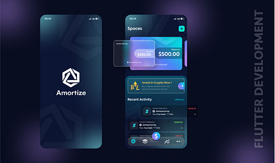 Amortize Mobile Application app dark theme design mobile ui