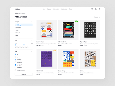 Module Design System | Example of use design system ecommerce filters module shop sidebar ui