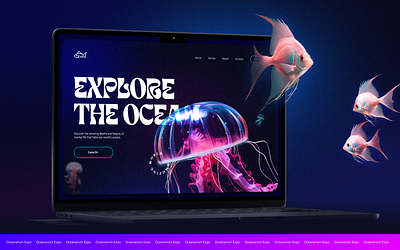 Oceanarium aquarium landing page. 3d animation aquarium branding graphic design logo motion graphics oceanarium ui uiux