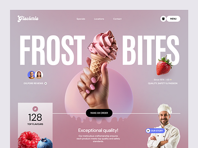 Landing for Ice Cream Brand design interface product service startup ui ux web website