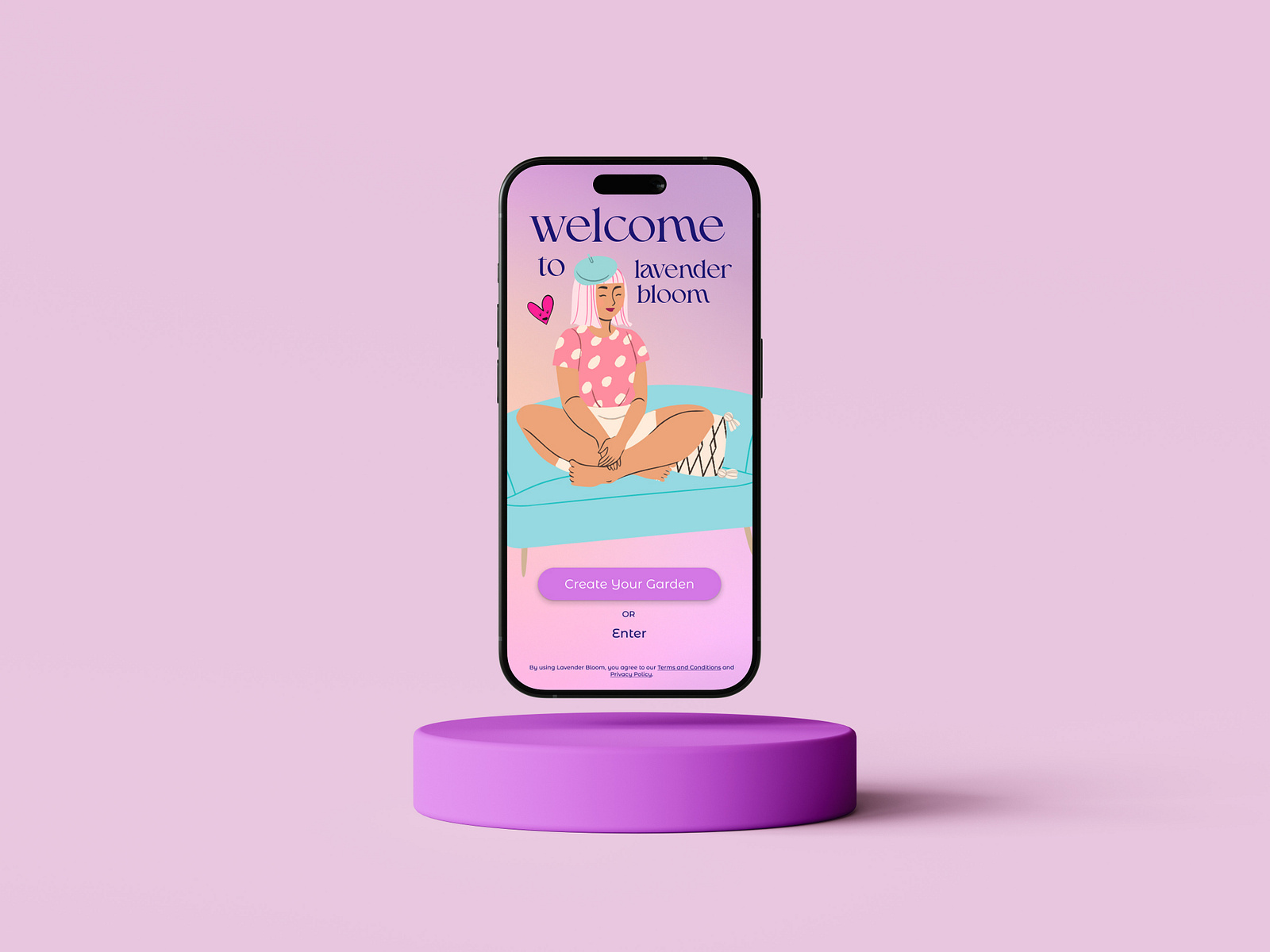 Welcome screen - period tracker app by Tamar Buighlishvili on Dribbble