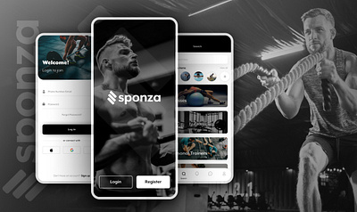 Sponza Mobile Application app design gym mobile ui