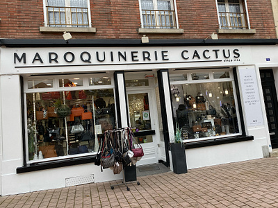 Maroquinerie Cactus - Boutique channel letter dibond lettre decoupe panneau rigid sign signage signenseigne