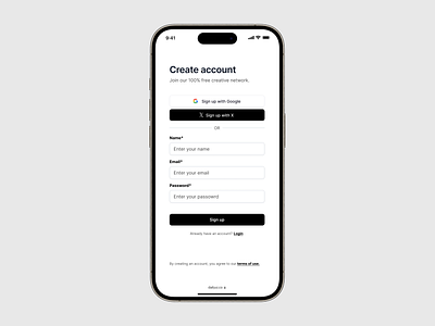 Signup page mobile app design dailyui design mobile desig ui ux