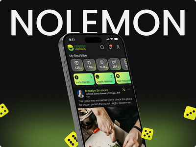 Nolemon Nomelon - Social Network for Food Lovers interaction design mobile app product design restaurants social media app ui ux web app