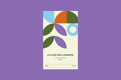 Le Clos des Lavandes - Etiquette de bouteille branding illustration packaging vin wine