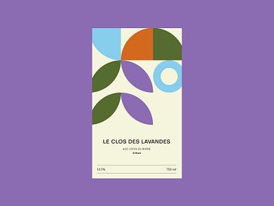 Le Clos des Lavandes - Etiquette de bouteille branding illustration packaging vin wine