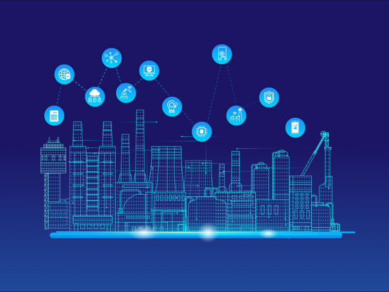 Transforming Technology 2d animation adobe after effects animation buildings design factory icons illustration illustrator motion design motion graphics technology transform ui vector wireframe