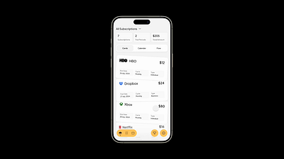 Concept Design - Subscription Management App app branding design figma graphic design icon illustration logo mobile prototype ui uiux ux vector