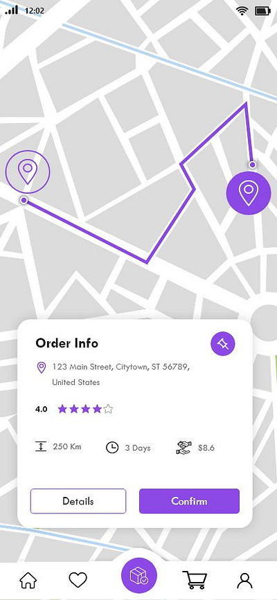 Delivery Navigation ui