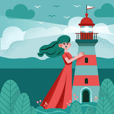 Lighthouse illustration illustrator vector