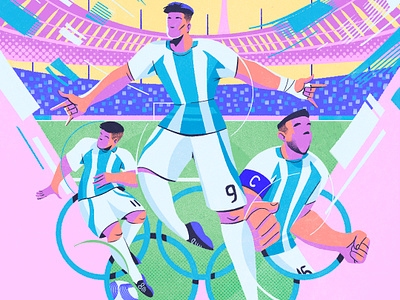 Olympic Games 2024 - Argentina National Football Team digital art illustration olympic games 2024 sport illustration