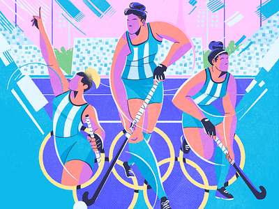 Olympic Games 2024 - Argentina National Hockey Team digital art hockey illustration olympic games sport illustration