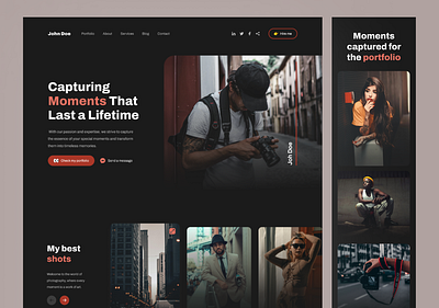 Photographer portfolio - Landing page branding design graphic design ui ux