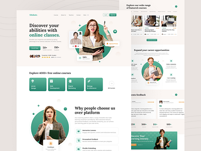 🎓 Edukate - Online Course Landing Page adrian app clean courses design designer e e learning education figma gancarek graphic design learning minimal ui uidesign ux wroclaw wrocław