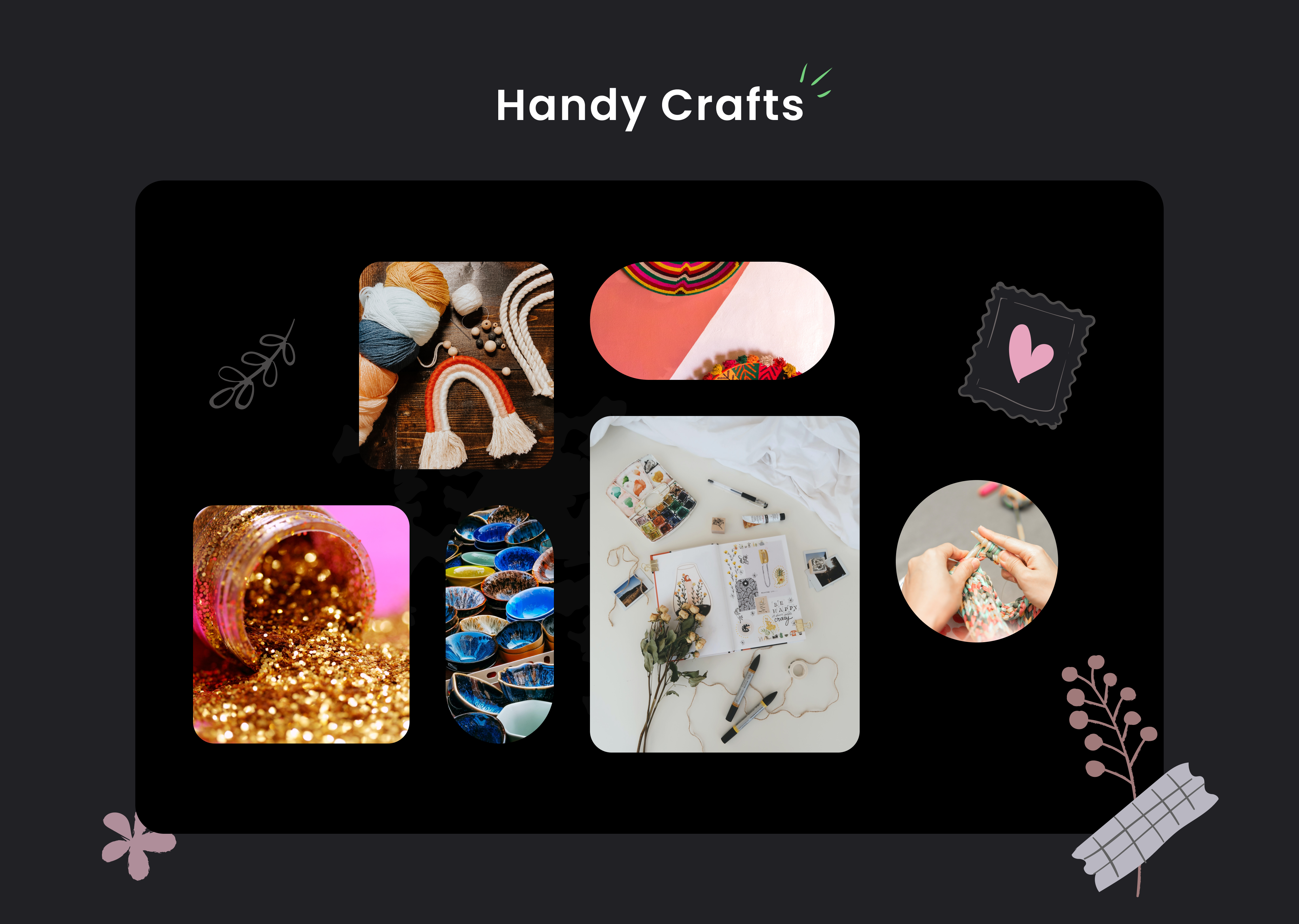 Handy Crafts crafts ui unsplash web page