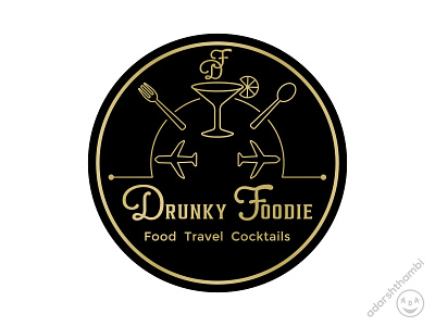 Logo design for Drunky Foodie branding drunky food logo food vlogger foodie graphic design logo logo designer india vlog logo vlogger logo vlogging logo