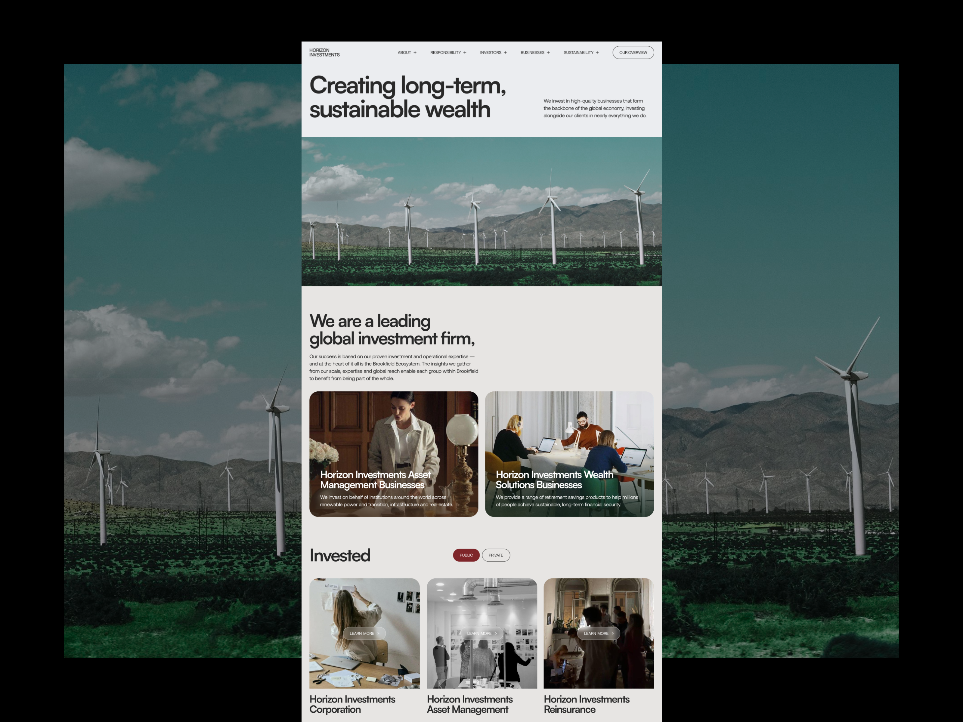 Investments Website brand business corporate corporation design finance firm global investment investment firm modern popular real estate ui ux web website
