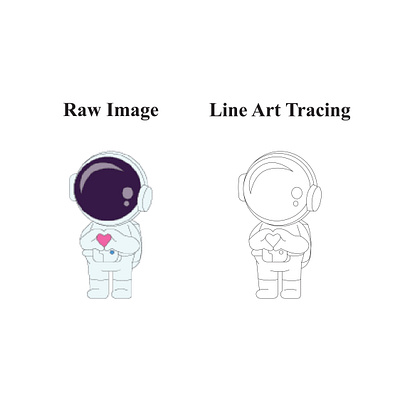 Space Suit Vector Tracing convert to vector graphic graphic design graphic designer illustrator line art logo redraw logo tracing photoshop raster to vector redraw vector vector art vector design vector logo vector trace vector tracing vector tracing service vectorization vectorize image