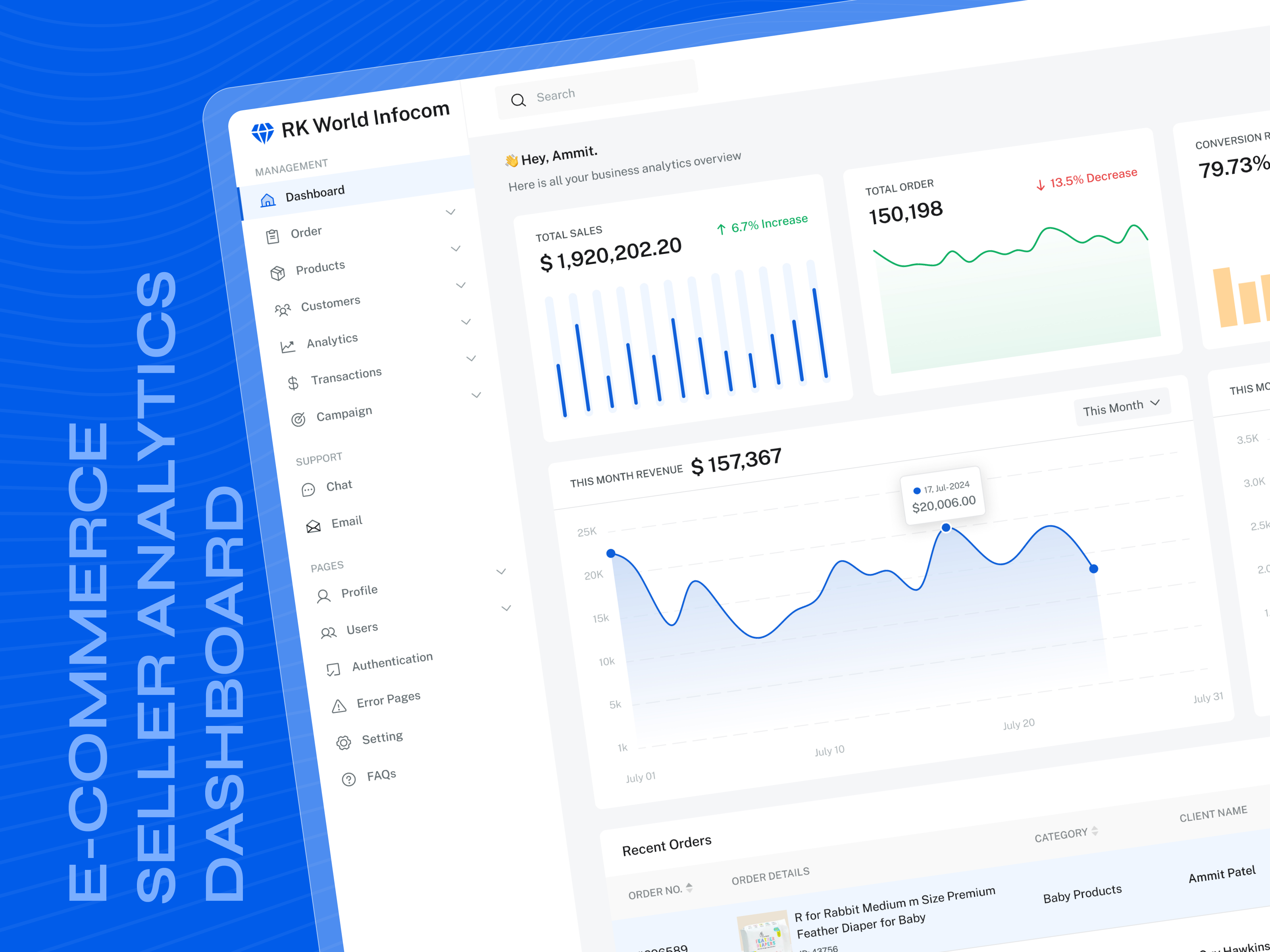 E-commerce Seller Analytics -SaaS Dashboard admin analytic tool analytics component dashboard e commerce ecommerce order management product design product designer saas dashboard saas elements saas product sales dashboard sales management saas dashbaord user experience user interface web app web app design web application design