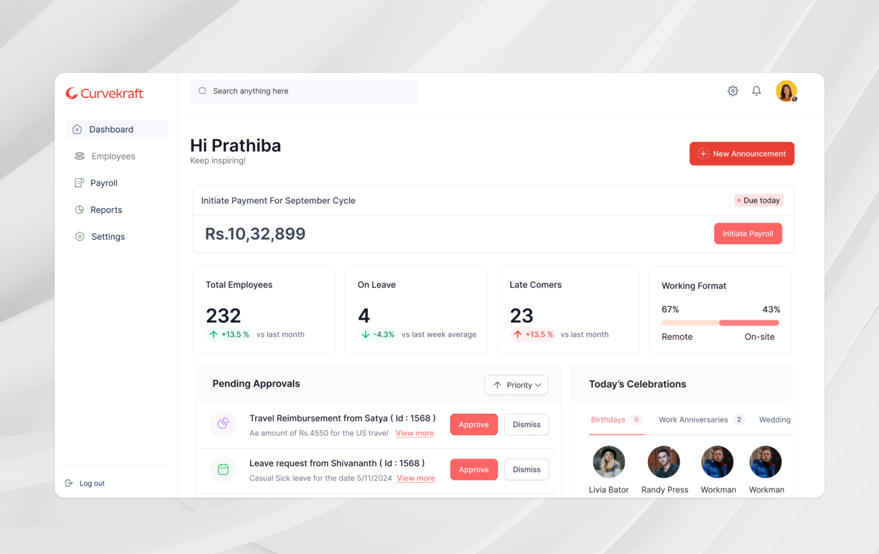 HRMS - dashboard concept dailyui dashboard design figma shadesigns webdesign