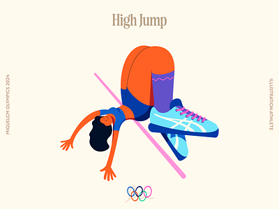 High Jump character illustration illustration athlete miguelcm olympics sports