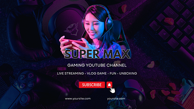 Gaming Channel Youtube Banner betting channel branding content creator design digital marketing facebook post flyer gaming graphic design illustration instagram post poster thumbnail design twitter ui vector youtube banner youtube thumbnail