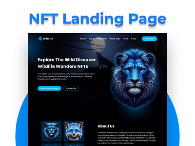 NFT Wildlife Landing Page Design figma graphic design illustration nft ui ui ux ux design web app