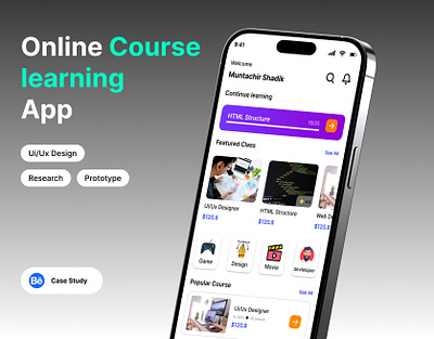 Online Course Learning App Design adobe xd app figma learning learning app online online course ui ui design ux