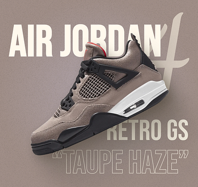 Air Jordan 4 Retro GS "Taupe Haze" beige fashion jordan lifestyle nike noise shoes sneakers