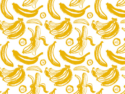 Organic Bananas Pattern (hand-drawn graphics) abstract art background banana bananas branding design drawing exotic fruits hand drawn illustration juice pattern seamless symbol vector yellow