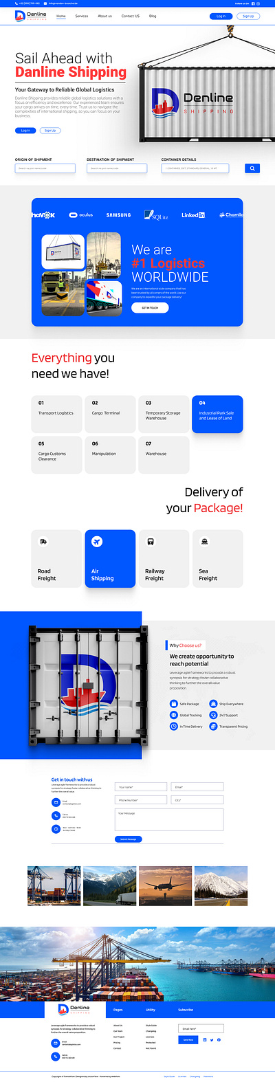 Landing Page | Web Design | UI/UX | Denline Shipping branding graphic design landing page logistic website logisticswebsite logo logo design moderndesign responsivedesign ui ui ux design uiux userexperience web design webdesign webdevelopment website design