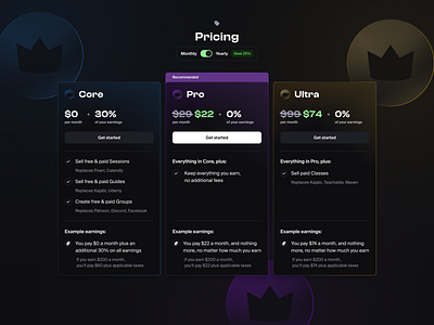Metafy / Pricing 1.1 metafy paid pay wall price page pricing tiers