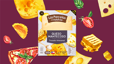 Las Parcelas de Valdivia branding cheese chile cook food illustration logo packaging watercolor